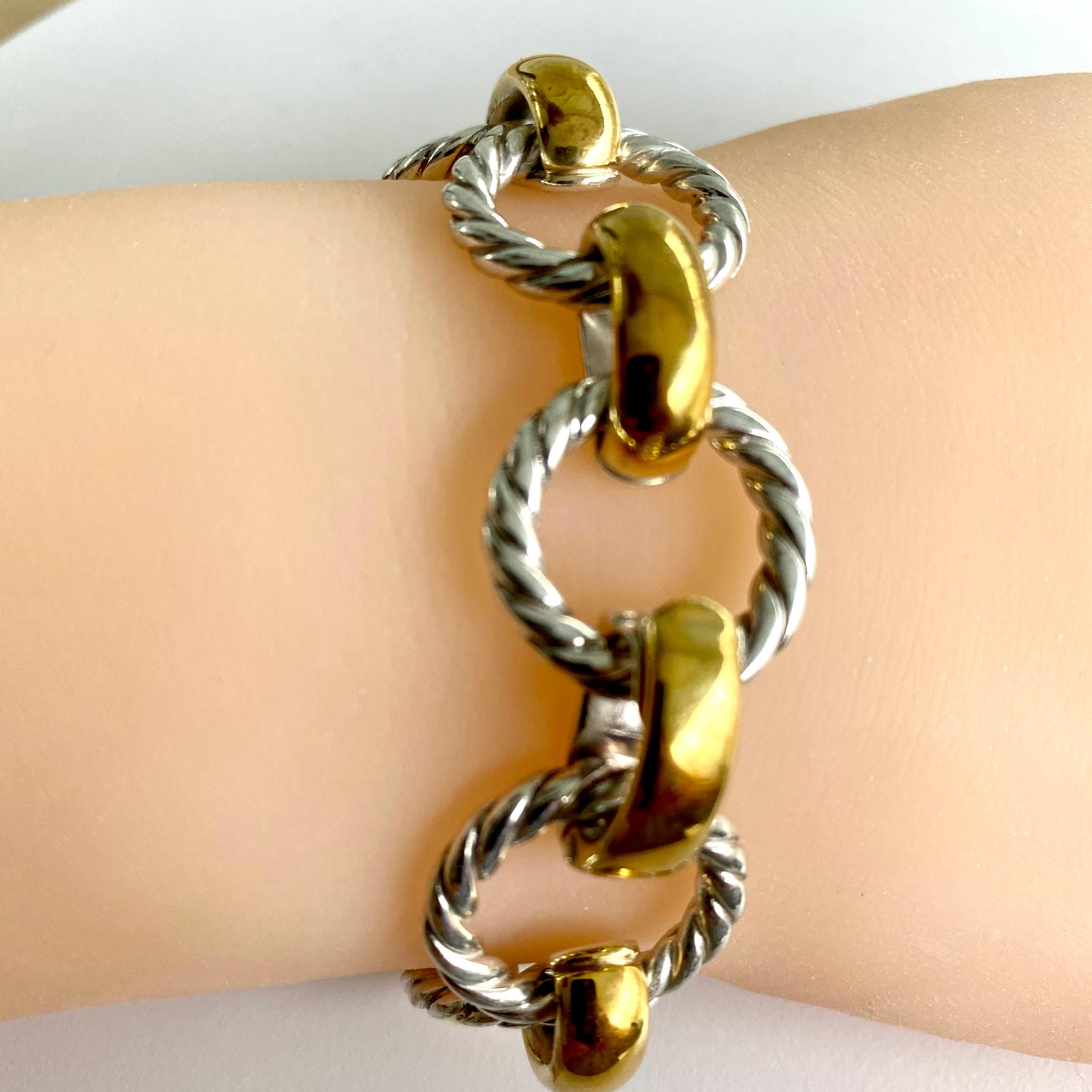 Tiffany & Co. A Rare Sterling Silver Twisted Rope Link Bracelet In Good Condition In New York, NY