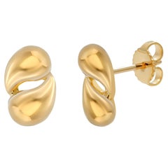 Elsa Peretti for Tiffany Co Vintage Bean Design 18 Karat Gold 0.50 Inch Earrings
