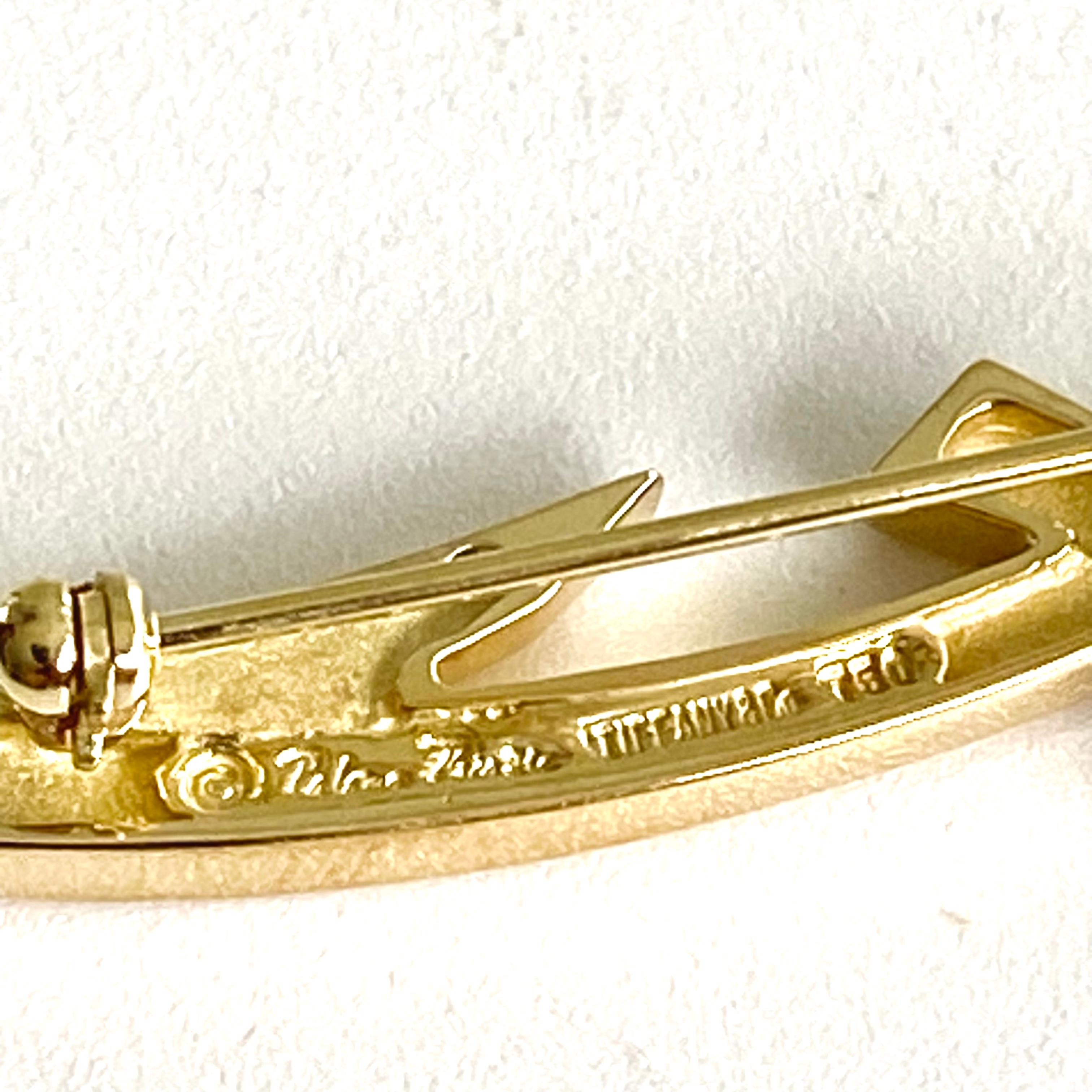 Paloma Picasso for Tiffany Co Rare Modernist 1.60 Inch 18 Karat Gold Brooch In Good Condition In New York, NY