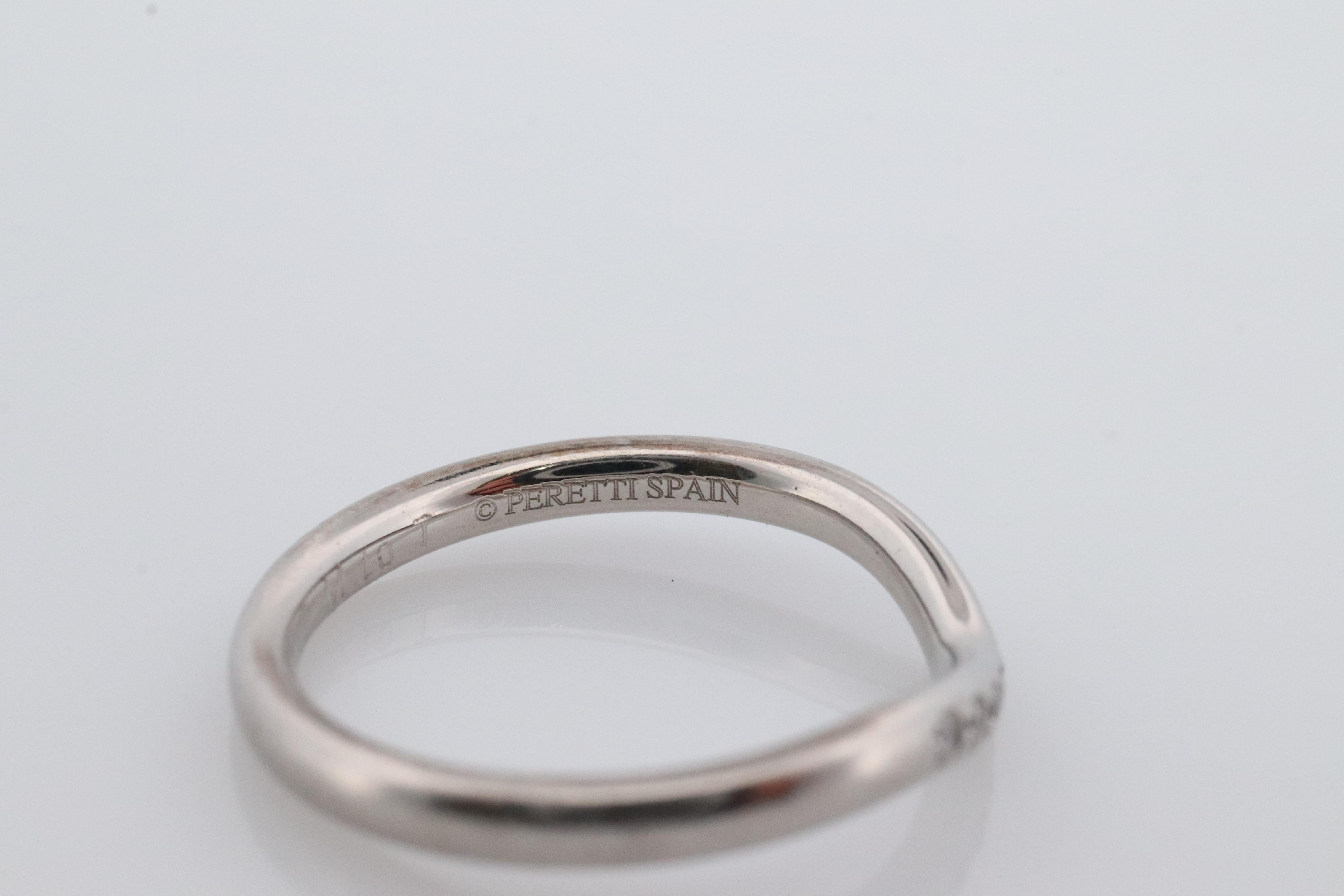 Round Cut Vintage Tiffany and Co. Diamond Eternity Platinum Ring. Tiffany Curve PT950 band For Sale