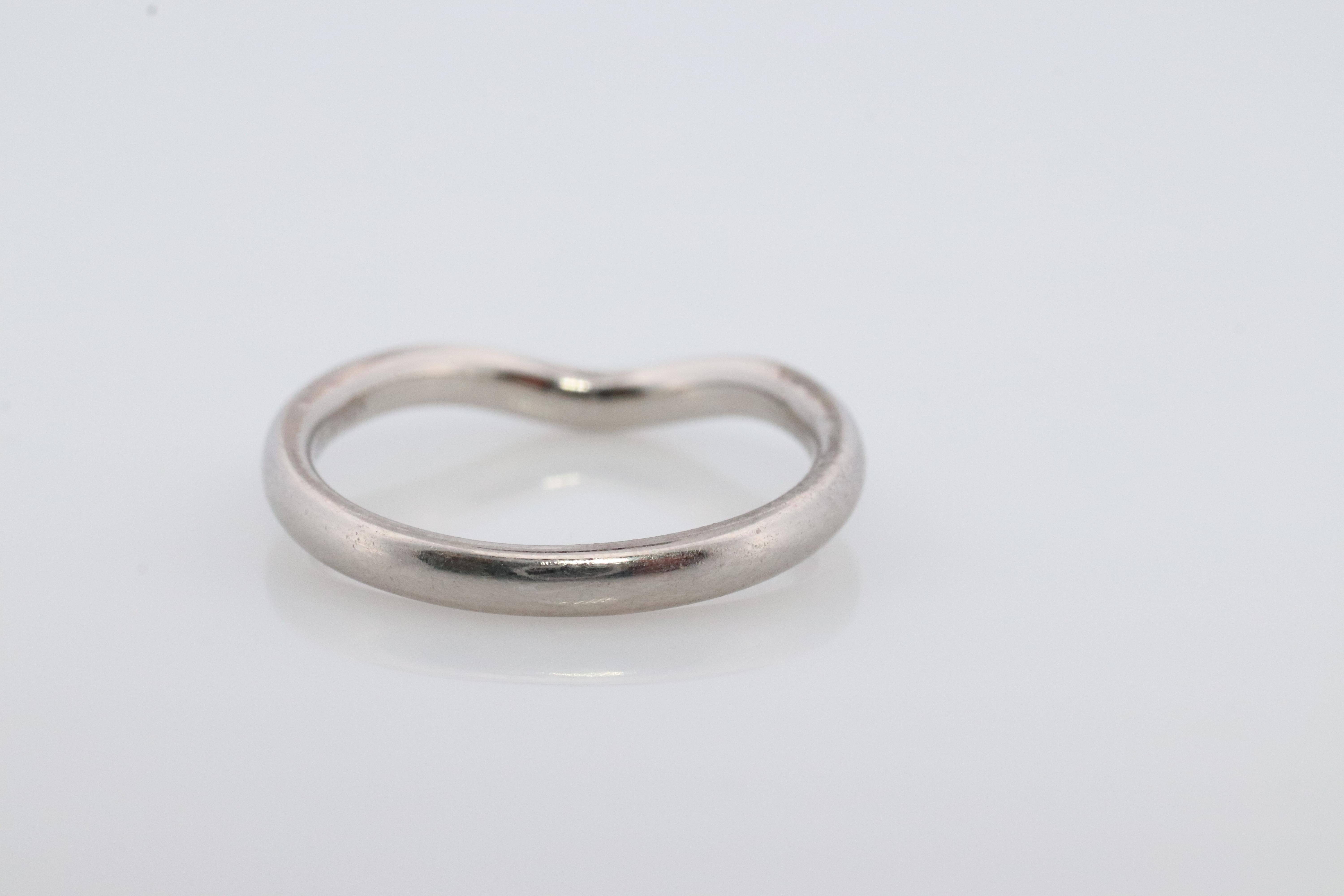 Vintage Tiffany and Co. Diamond Eternity Platinum Ring. Tiffany Curve PT950 band For Sale 1