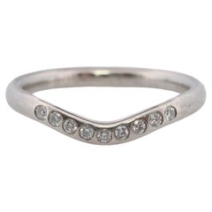 Vintage Tiffany and Co. Diamond Eternity Platinum Ring. Tiffany Curve PT950 band