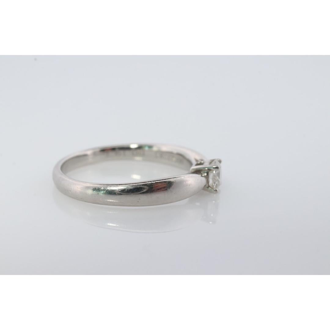 Vintage Tiffany and Co. Diamond Ring. Authentic 0.19ct Tiffany HARMONY Platinum For Sale 1