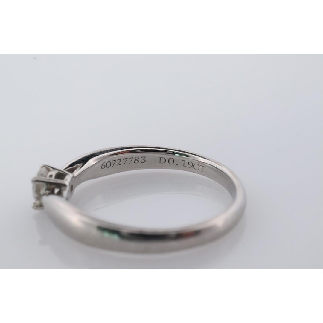 Vintage Tiffany and Co. Diamond Ring. Authentic 0.19ct Tiffany HARMONY Platinum For Sale 3