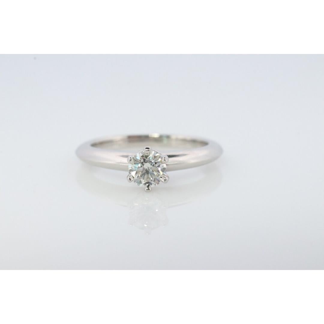 Vintage Tiffany and Co. Bague en diamant. Authentique diamant Tiffany platine 0,30 carat en vente 1