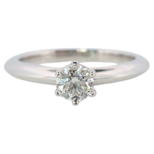 Vintage Tiffany and Co. Bague en diamant. Authentique diamant Tiffany platine 0,30 carat