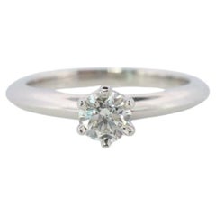 Vintage Tiffany and Co. Bague en diamant. Authentique diamant Tiffany platine 0,30 carat