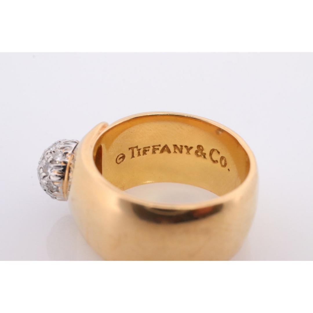 Vintage Tiffany und Co. Diamantring. Authentisch Tiffany 18k Platin Weit im Angebot 2