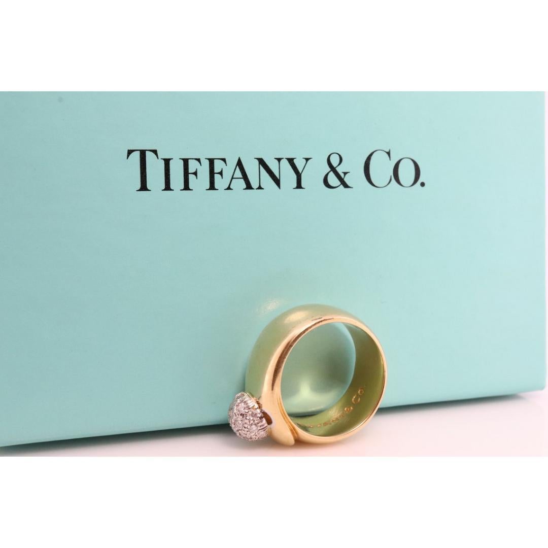 Vintage Tiffany und Co. Diamantring. Authentisch Tiffany 18k Platin Weit im Angebot 3