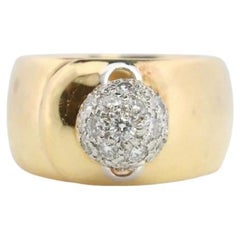 Vintage Tiffany & Co. Anillo de diamantes. Auténtica Tiffany 18k Platino Ancho