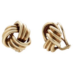 Tiffany and Co - Boucles d'oreilles à pince nœud d'amour jaune 18 carats