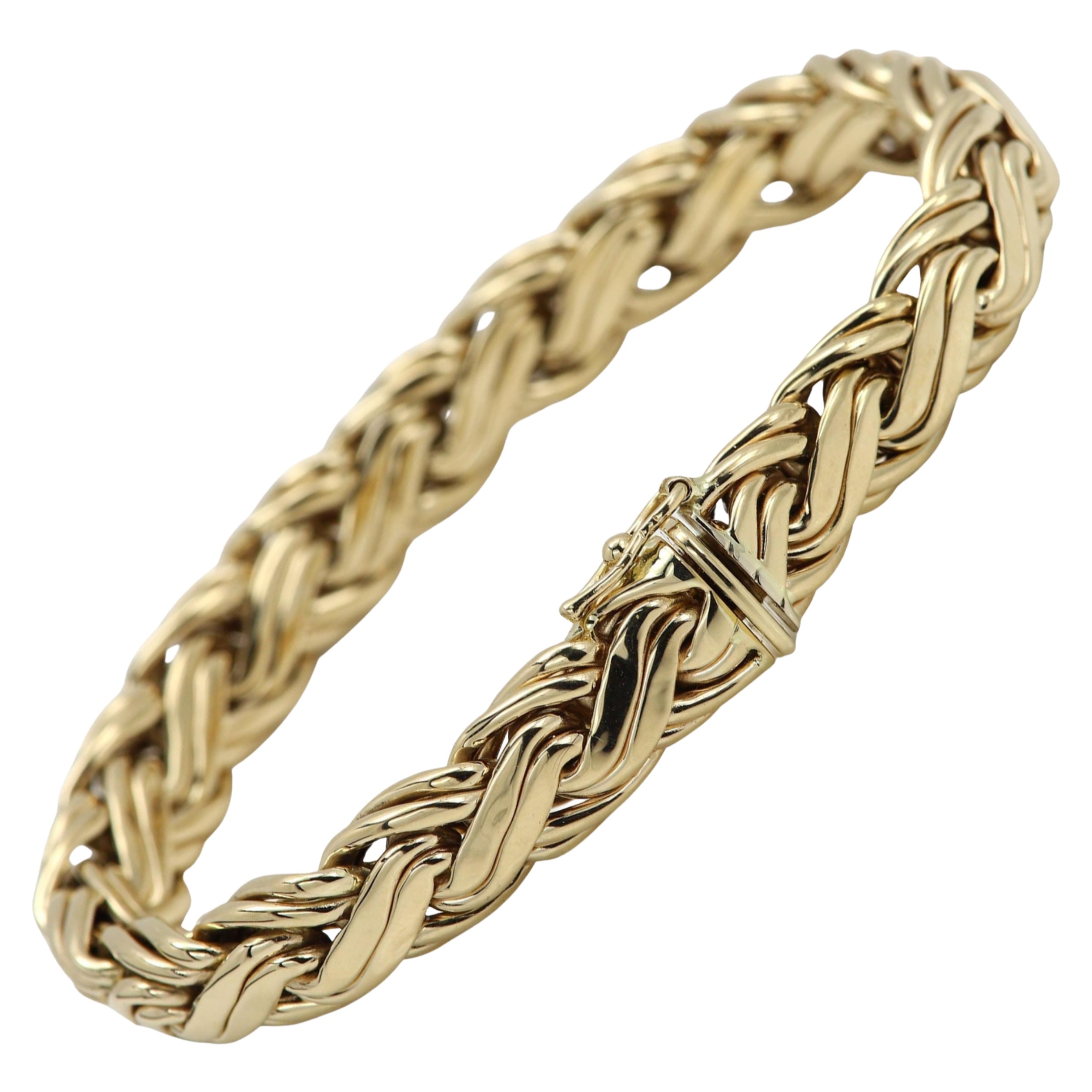 Vintage Tiffany & Co Golding Co. 14 Karat Yellow Gold Woven Bracelet