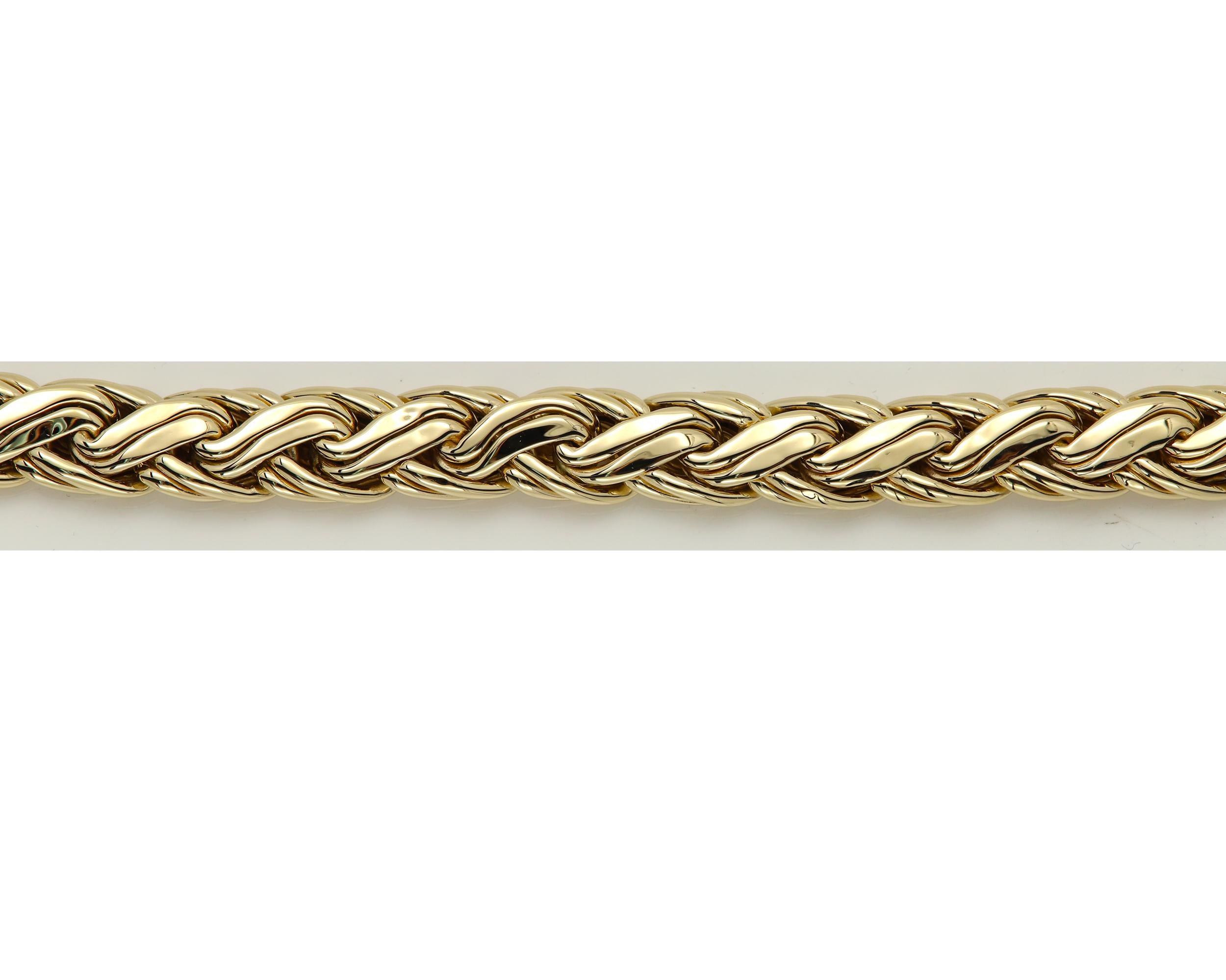 Tiffany and Co. Bracelet vintage tissé en or jaune 14 carats en vente 2
