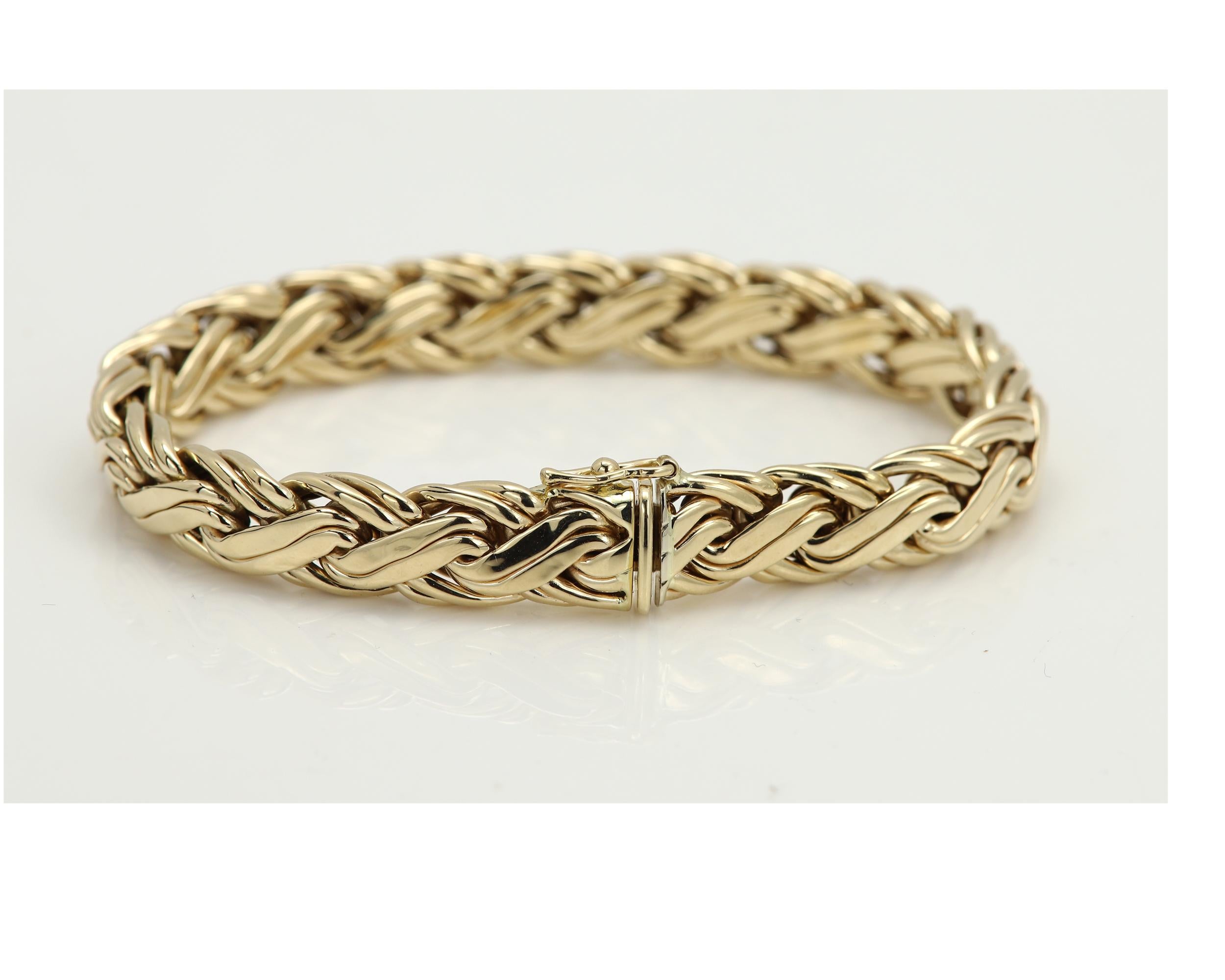 Tiffany and Co. Bracelet vintage tissé en or jaune 14 carats en vente 5