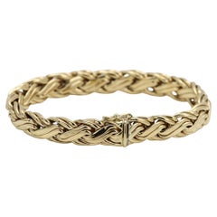 Vintage Tiffany and co Gold Bracelet 14 Karat Yellow Gold Woven Bracelet