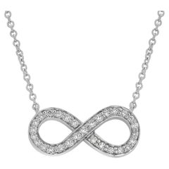 Vintage Tiffany and Co Infinity Platinum Diamond Pendant Necklace