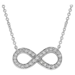 Tiffany and Co Infinity Platinum Diamond Pendant Necklace