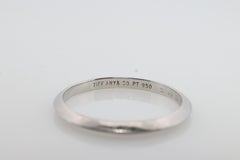 Vintage Tiffany and Co Knife Edge Ring. Authentic Platinum Wedding Band. T&CO