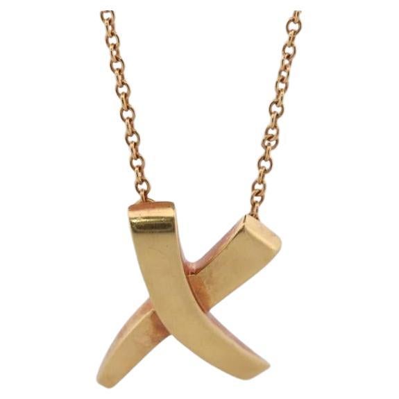 Vintage Tiffany & Co. Collar Colgante y collar T&Co X Crossover de oro de 18 quilates