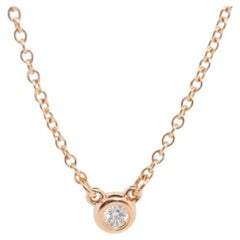 Vintage Tiffany und Co. Halskette. Diamant by the Yard Solitär Roségold