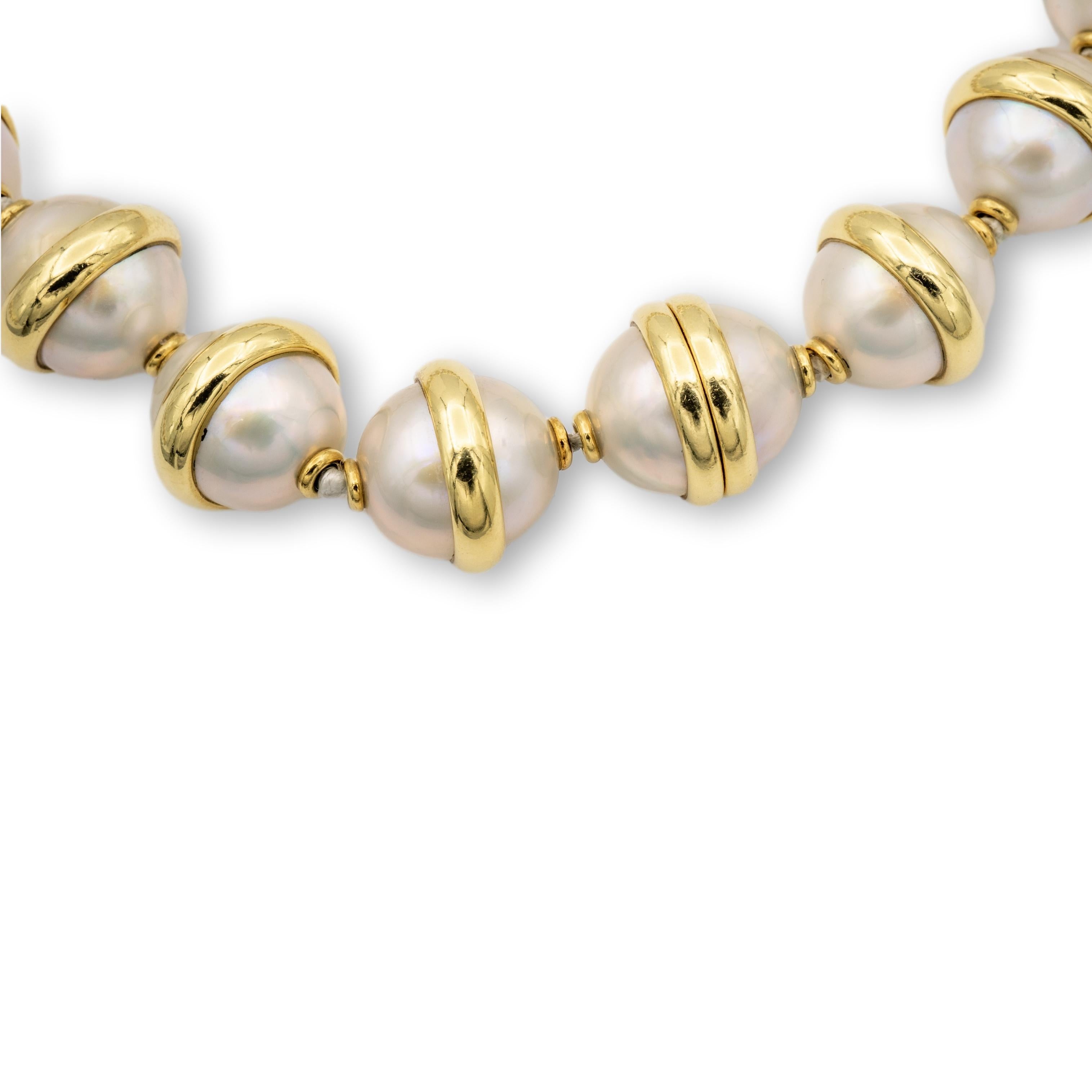 Vintage Tiffany und Co. Paloma Picasso 18 Karat Gold Perlenkette, um 1981 (Rundschliff)