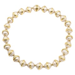 Vintage Tiffany and Co. Paloma Picasso 18K Gold Pearl Necklace, Circa 1981