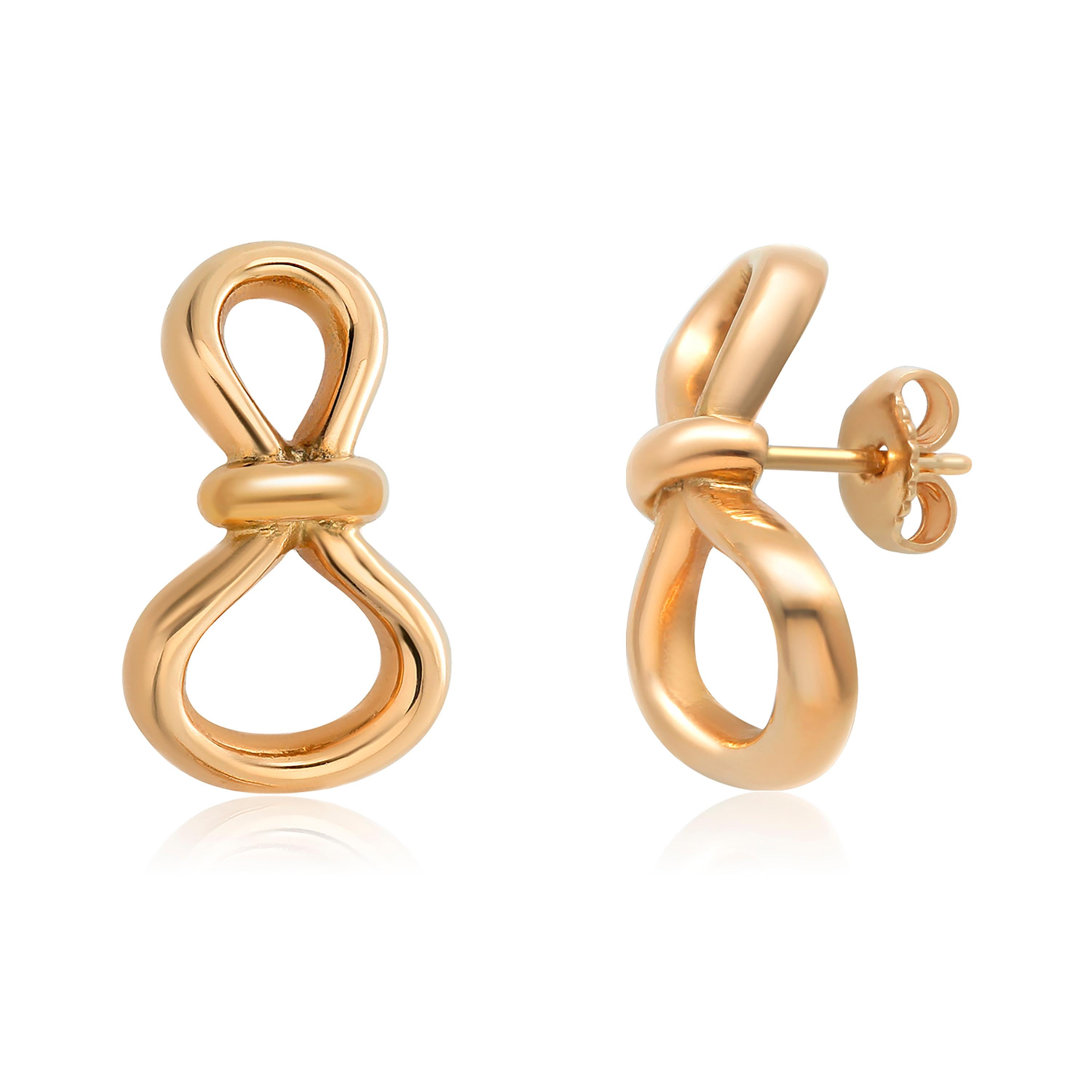 Contemporary Tiffany & Co. Pamela Picasso Eighteen Karat Gold Bow Knot Earrings