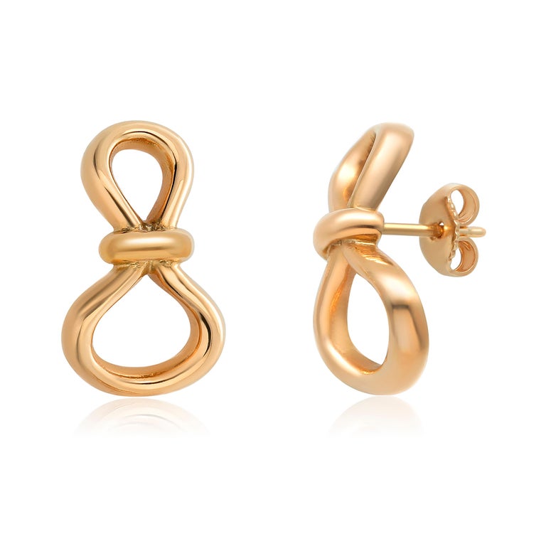 Tiffany & Co. Pamela Picasso Eighteen Karat Gold Bow Knot Earrings  For Sale 1