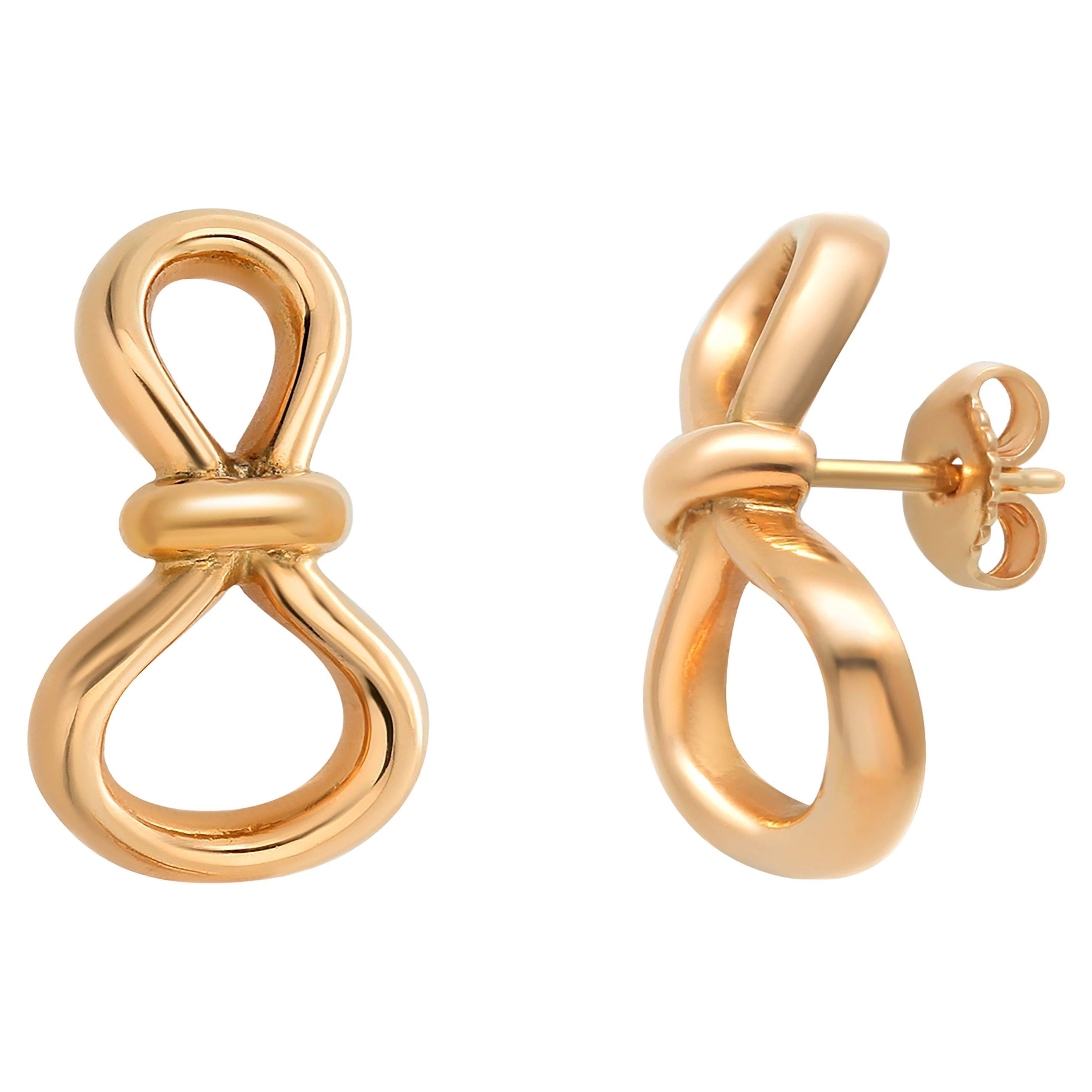 Tiffany & Co. Pamela Picasso Eighteen Karat Gold Bow Knot Earrings