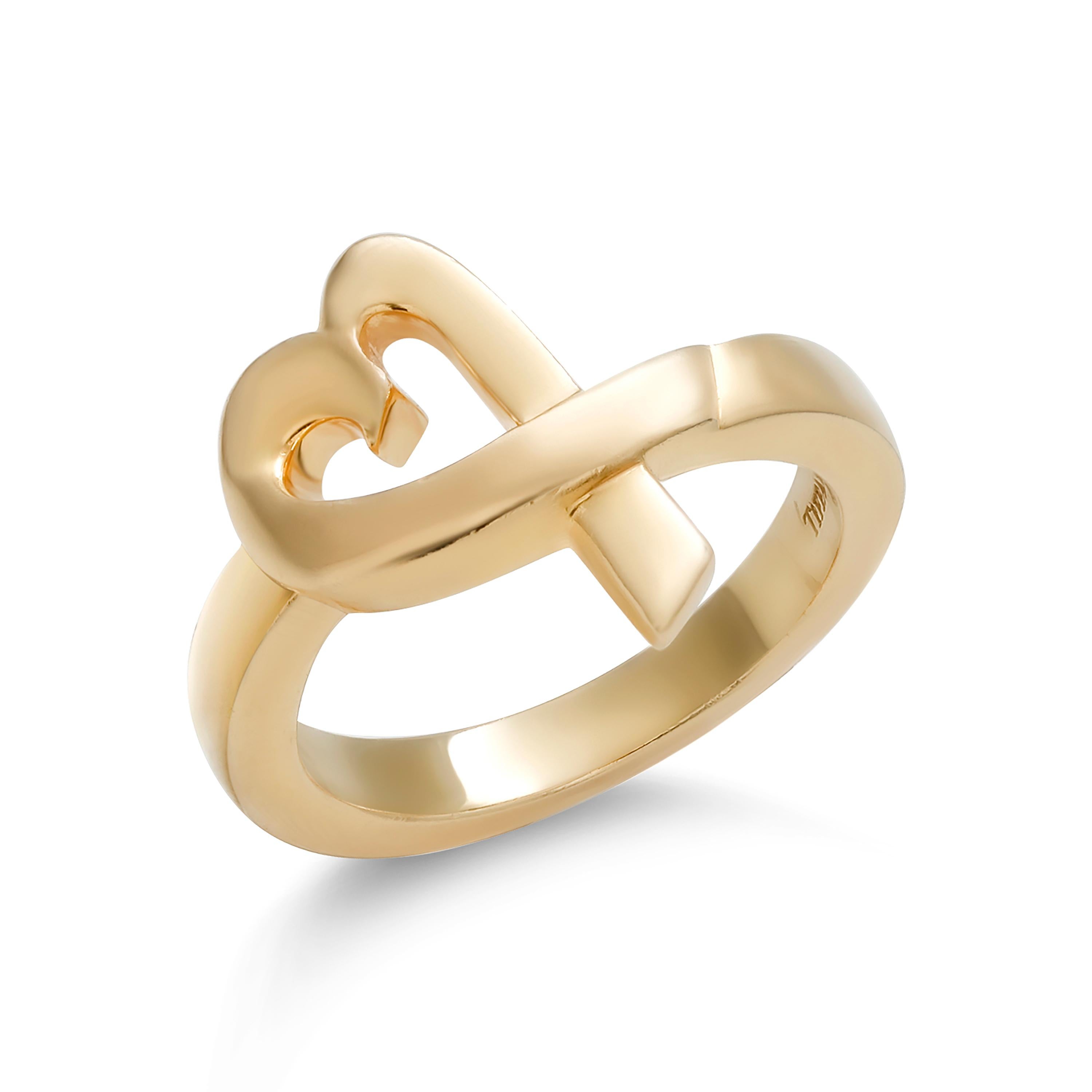 Contemporary Tiffany and Co. Picasso Eighteen Karat Yellow Gold Loving Heart Ring