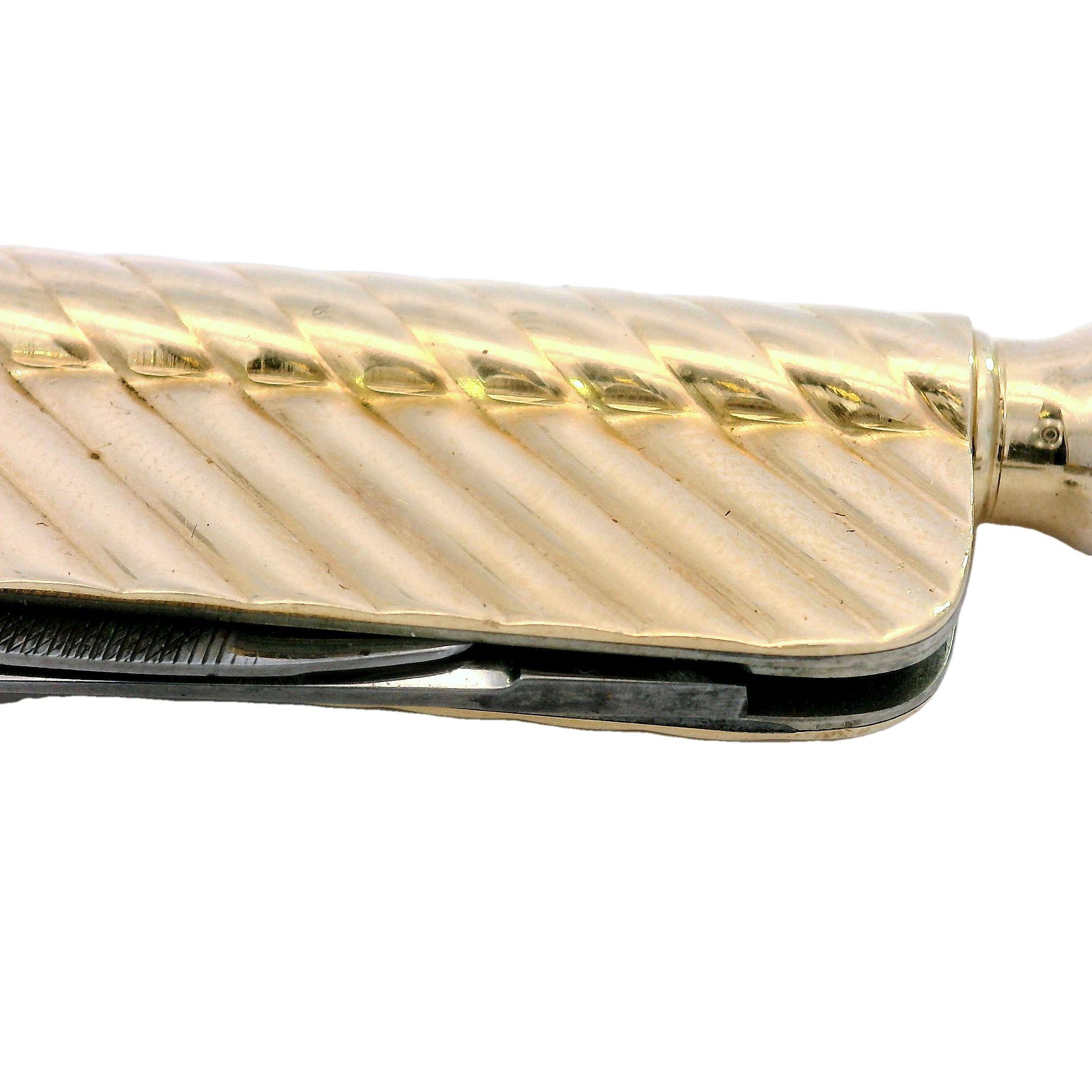 Vintage Tiffany and Co Pocket Knife and Extendable Working Pencil in 14K Gold 7