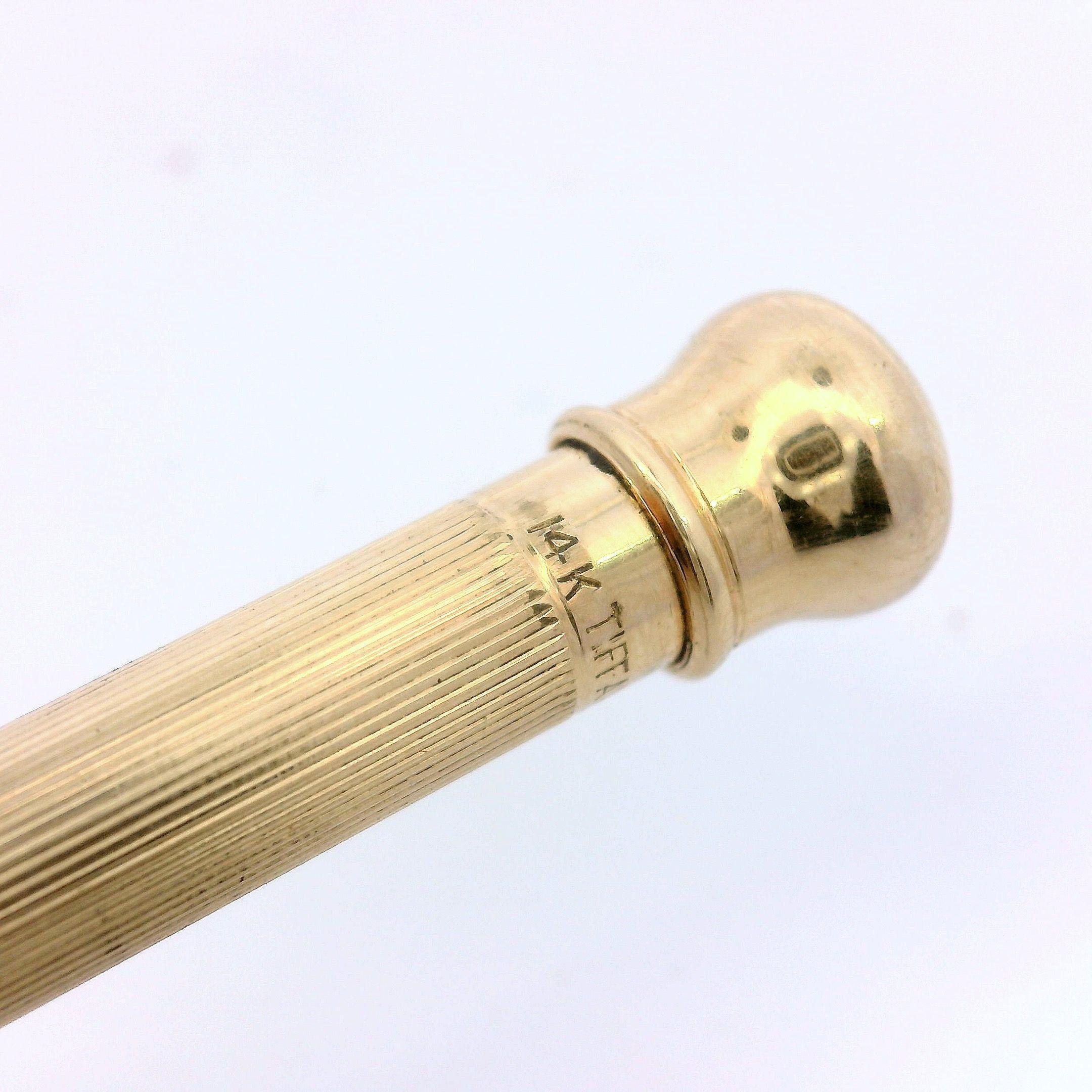 Vintage Tiffany and Co Pocket Knife and Extendable Working Pencil in 14K Gold 4