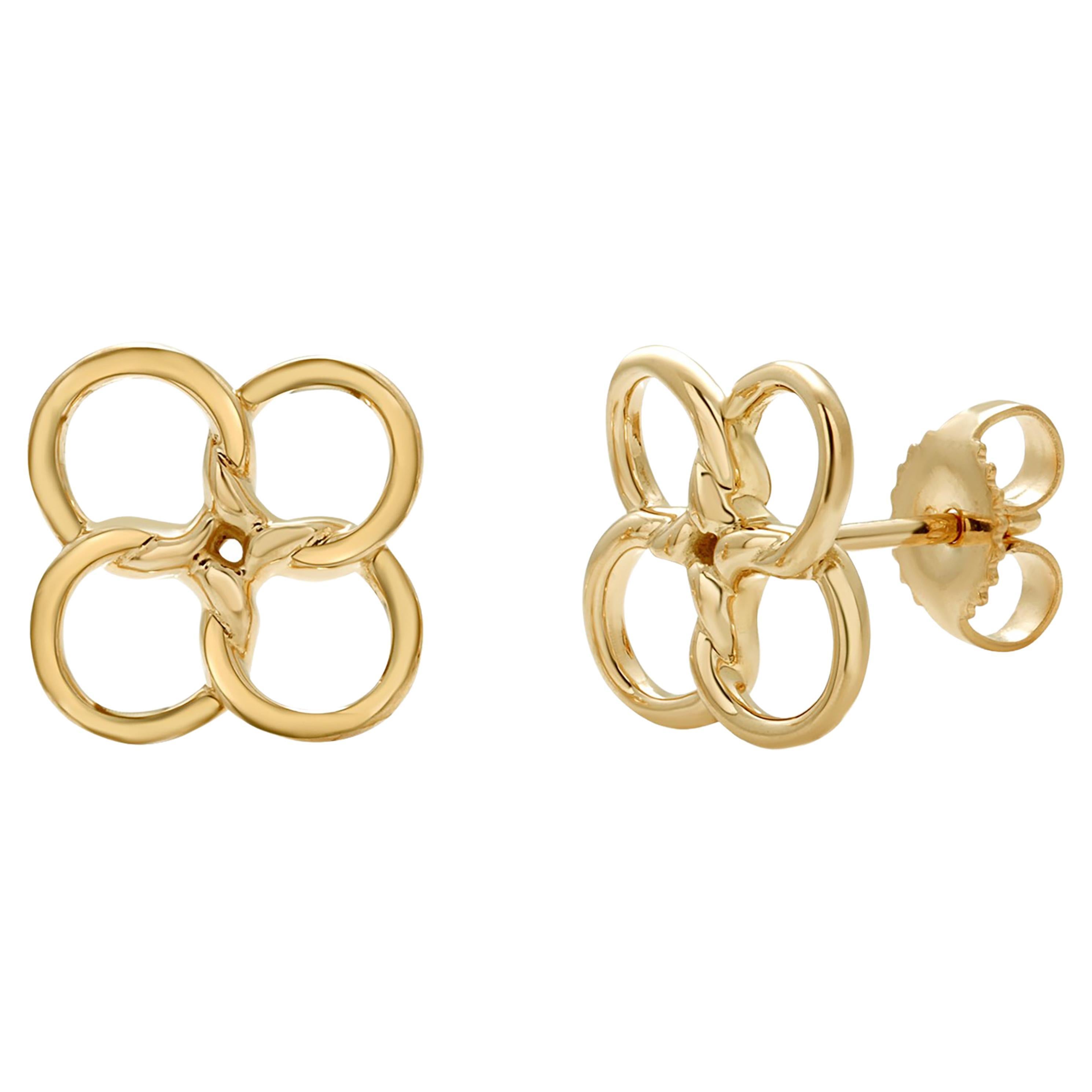Tiffany & Co. Boucles d'oreilles en or jaune Quadrifoglio d'Elsa Peretti