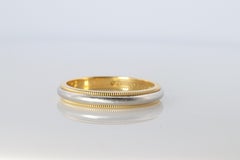 Vintage Tiffany and Co Ring. Authentic 18k PT950 Milgrain Mens T&CO Band
