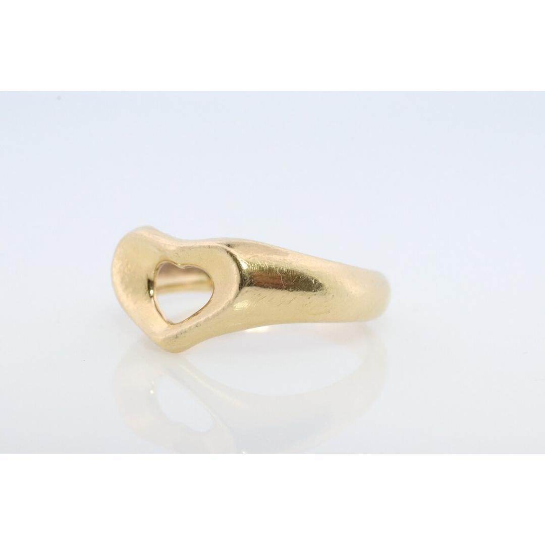 Vintage Tiffany und Co. Ring. Authentischer Tiffany-Herzband aus 18 Karat. Offenes Herz Elsa im Zustand „Gut“ im Angebot in Port Charlotte, FL