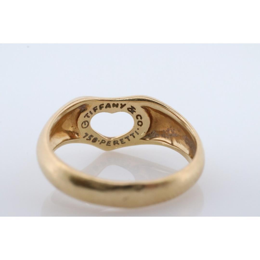 Vintage Tiffany und Co. Ring. Authentischer Tiffany-Herzband aus 18 Karat. Offenes Herz Elsa Damen im Angebot