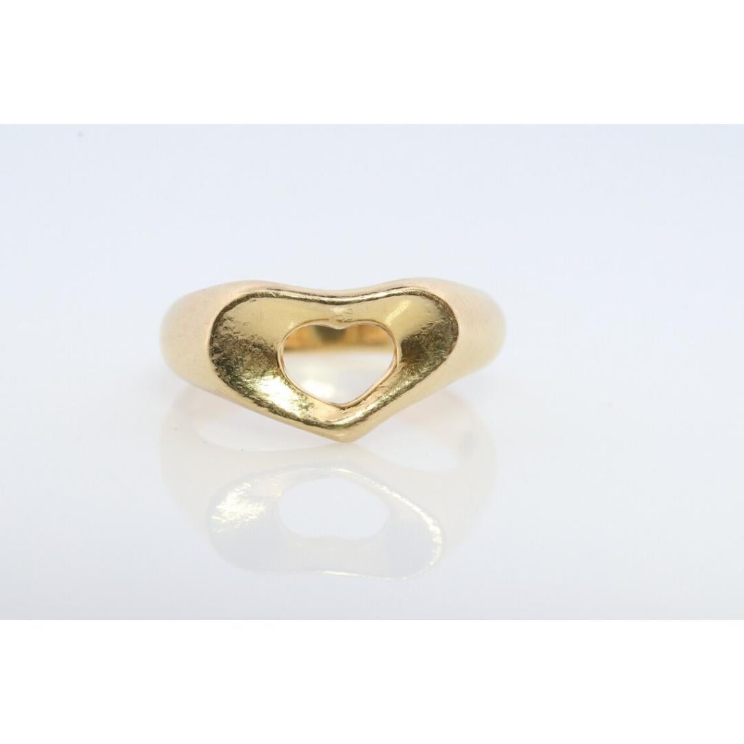 Vintage Tiffany und Co. Ring. Authentischer Tiffany-Herzband aus 18 Karat. Offenes Herz Elsa im Angebot 1