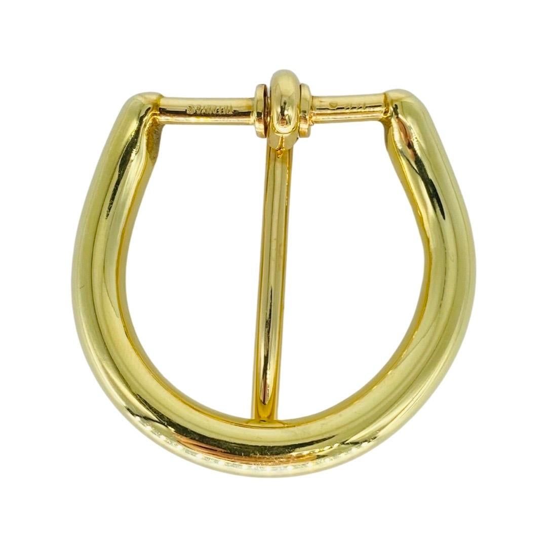 Vintage Tiffany & Co Rounded Belt Buckle 14k Gold Unisexe en vente
