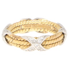 Vintage Tiffany & Co. Schlumberger Three Rope X Ring in Gold and Platinum