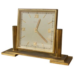 Vintage Tiffany and Co. Square Brass Desk Clock, 1970s
