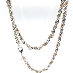 Vintage Tiffany and Co. Two Tone Rope Chain Necklace