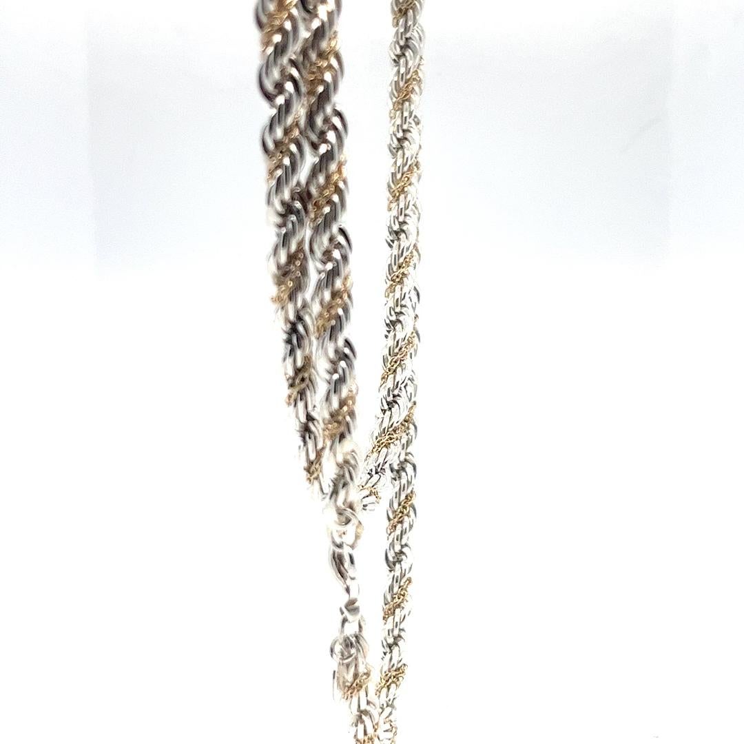Women's or Men's Vintage Tiffany and Co. Two Tone Rope Chain Necklace