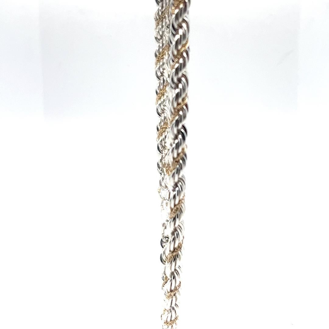 Vintage Tiffany and Co. Two Tone Rope Chain Necklace 1