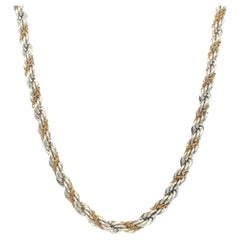 Vintage Tiffany and Co. Two Tone Rope Chain Necklace
