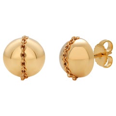 Tiffany & Co. Yellow Gold HardWear Ball Linked Chain Stud Earrings