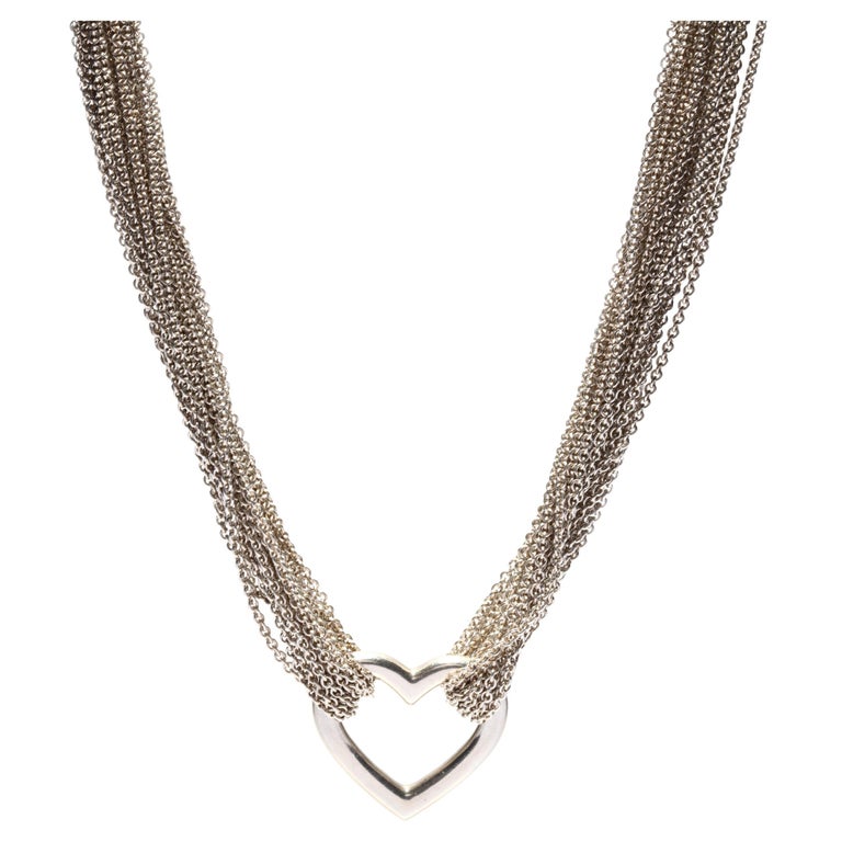 Vintage Tiffany and Co. Collier en argent avec cœur, collier à bascule avec  cœur En vente sur 1stDibs