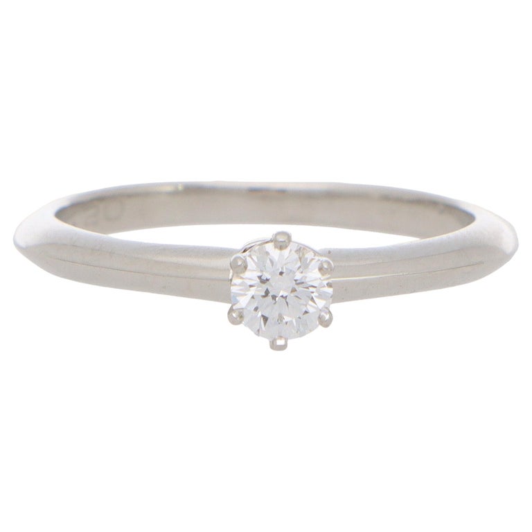 Vintage Tiffany and Co. 0.20ct Round Brilliant Cut Diamond Ring in Platinum  For Sale at 1stDibs | tiffany 3 carat diamond ring price, 0.20 carat round  solitaire diamond, vintage tiffany and co platinu...
