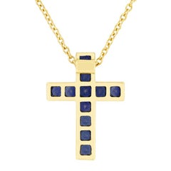Vintage Tiffany & Co. 0.60ct Sapphire Cross Pendant, c.1970s