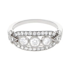 Vintage Tiffany & Co. 0.76ct Diamond Floral Ring in Platinum