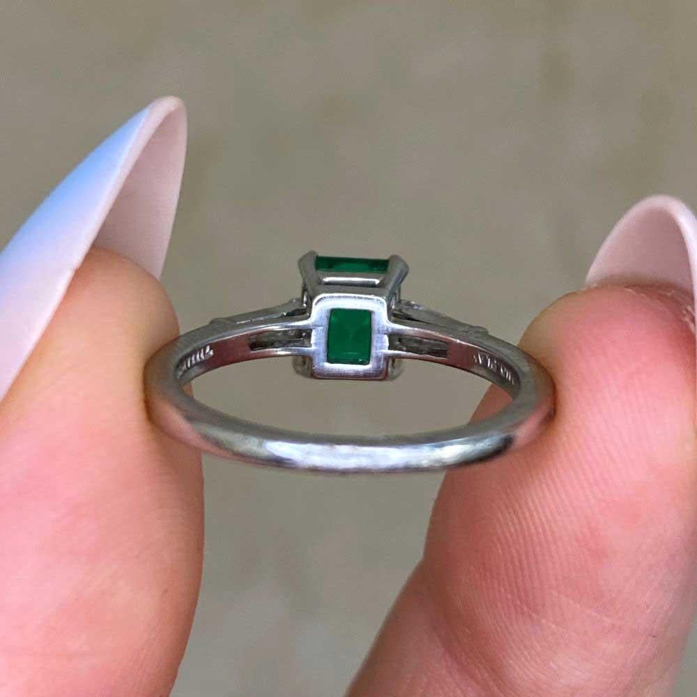 Vintage Tiffany & Co. 0.80ct Colombian Emerald Engagement Ring, Platinum For Sale 5